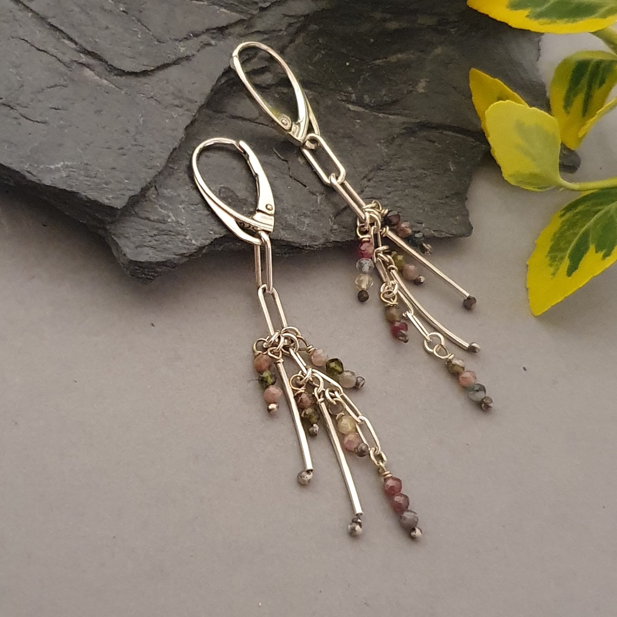 Artystyczne Kolczyki z Turmalinem i Srebrem 925 – Zwiewna, Ręcznie Robiona Biżuteria - obrazek 4