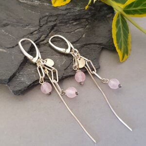 Zwiewne kolczyki 925 z kwarcem różowym – subtelny blask i romantyczny styl