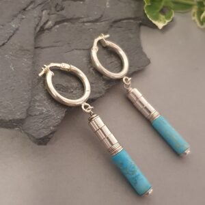 Kolczyki z turkusem – minimalistyczne, srebro 925