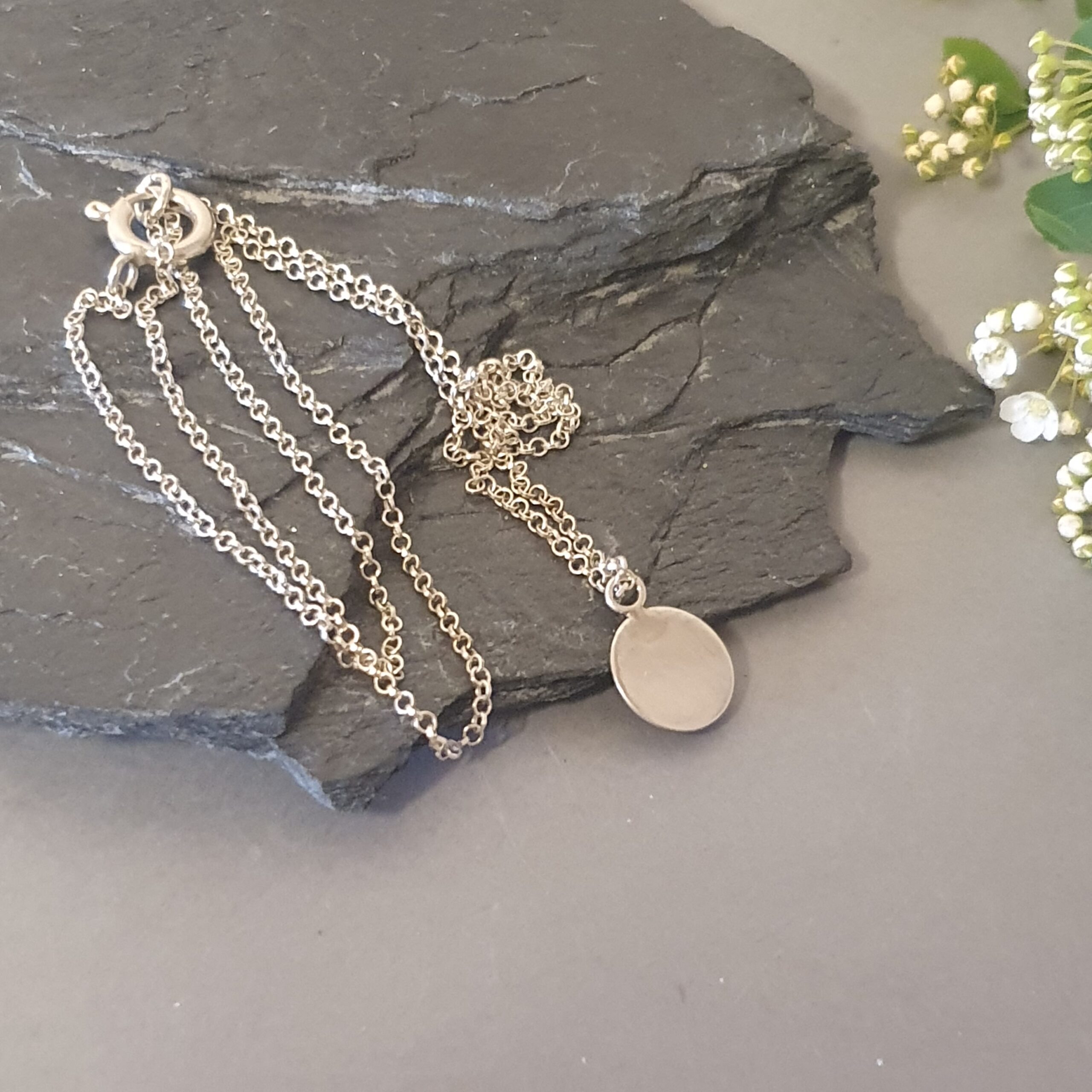 Srebrny naszyjnik 925 z tybetańskim turkusem – minimalistyczny wisior - obrazek 6