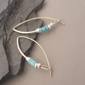 Kolczyki z Turkusem  Ręcznie wykonane długie kolczyki ze srebra próby 925 | Elegancka biżuteria