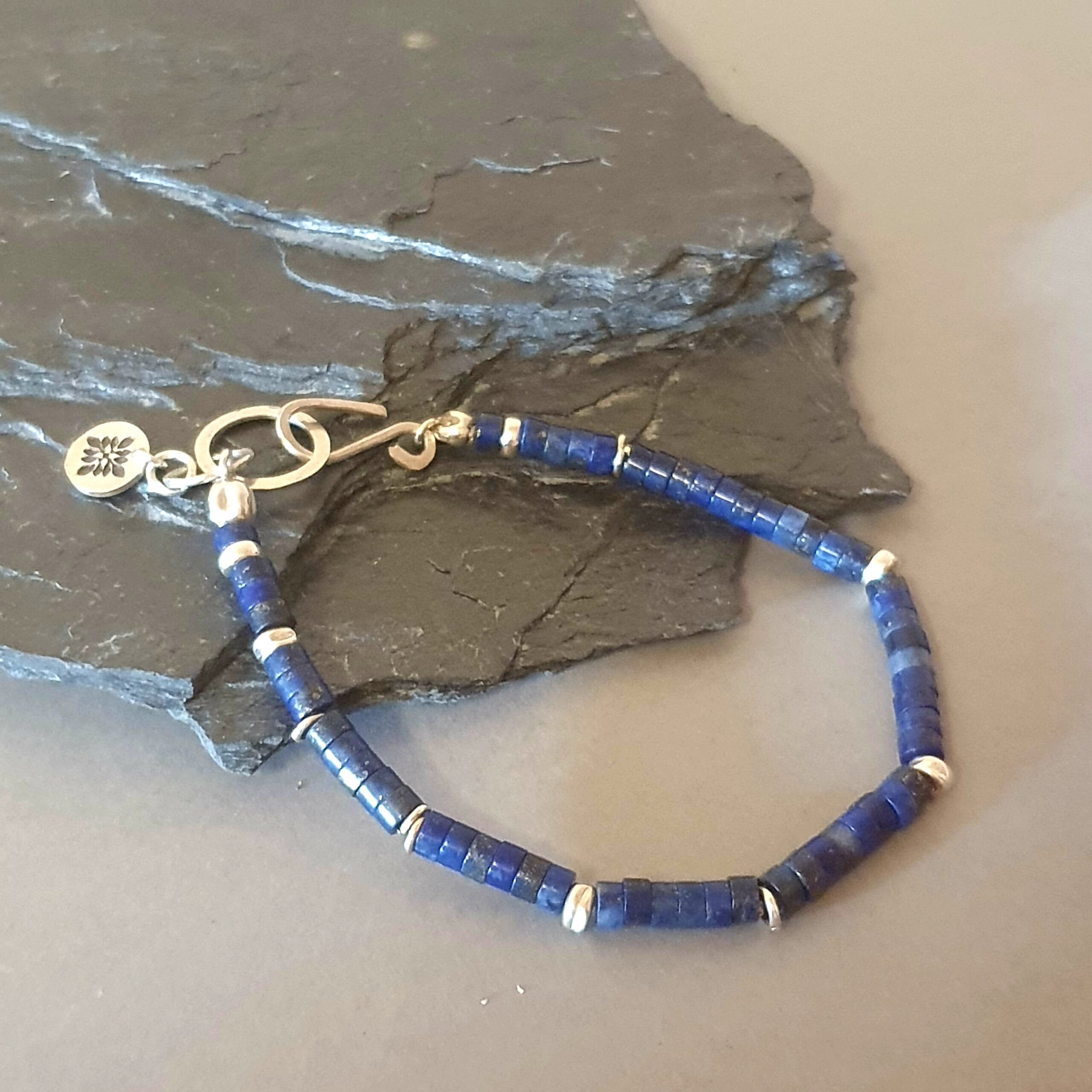 925 srebna brasnoletka Lapis Lazuli - obrazek 2