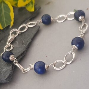 925 srebrna bransoletka z Lapisem Lazuli
