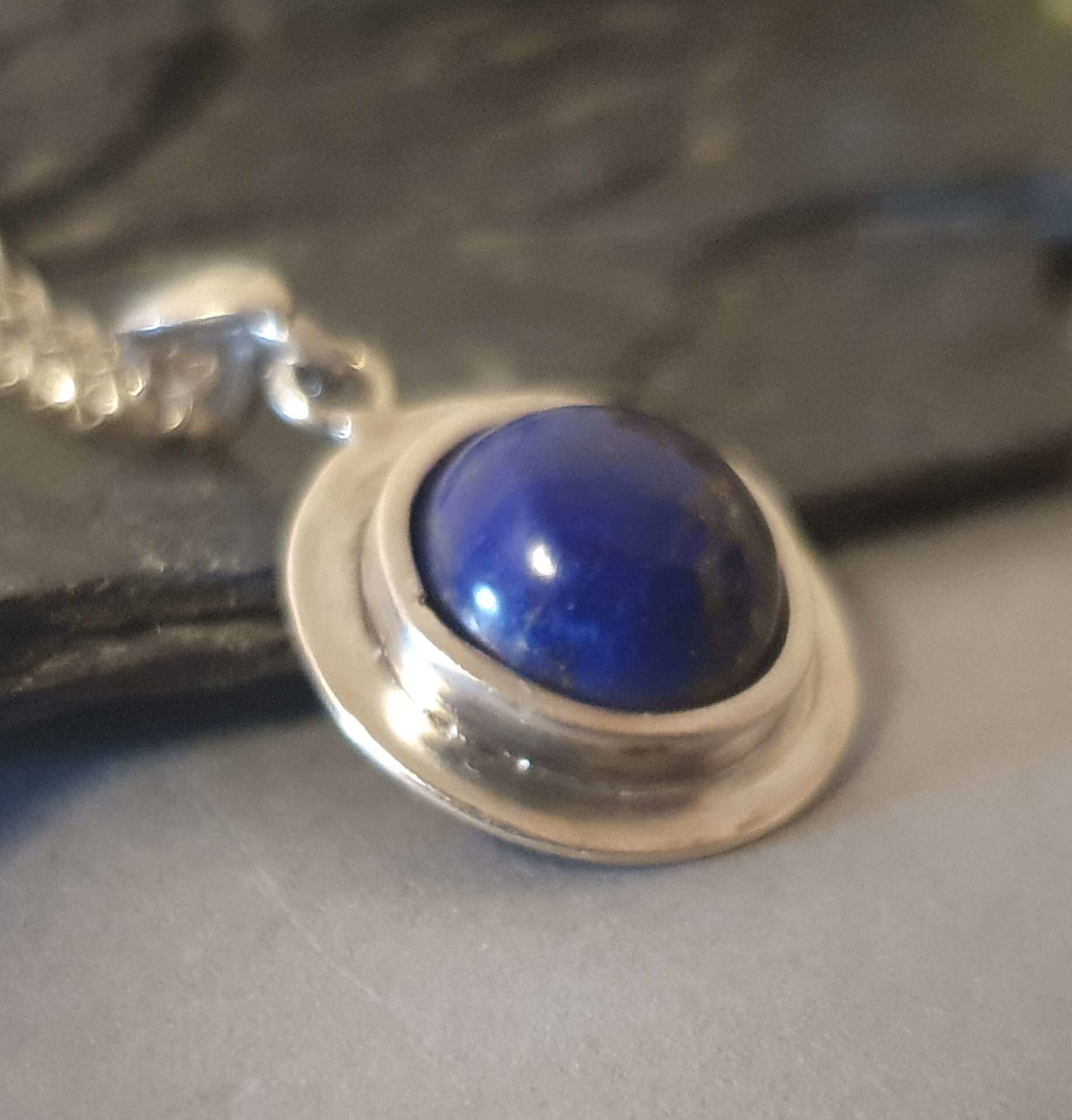 Srebrny naszyjnik 925 z lapisem lazuli – minimalistyczny wisior - obrazek 9