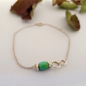 Srebrna bransoletka 925 z turkusem tybetańskim