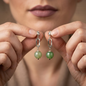 Eleganckie kolczyki z lampworkiem handmade – srebro 925, klasyczna prostota