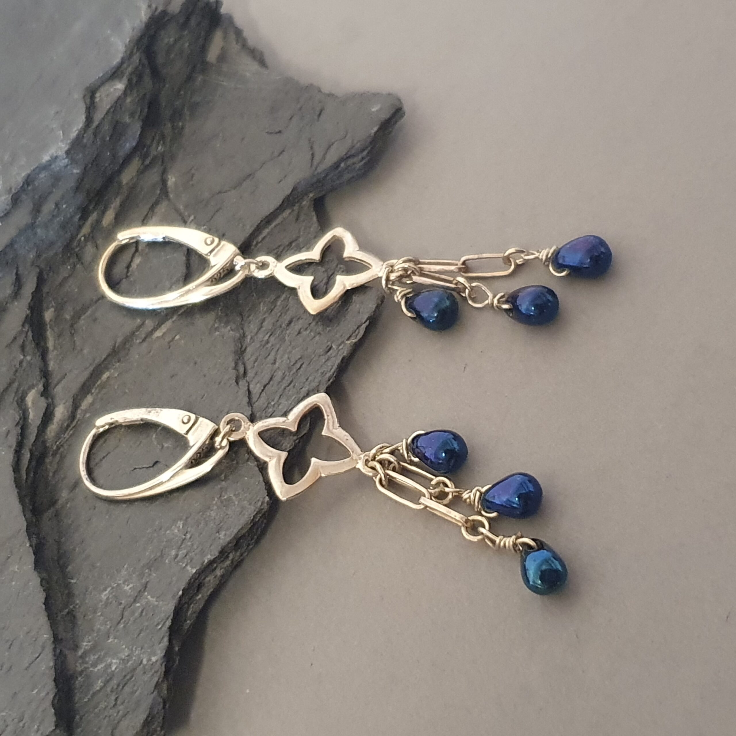 Boho kolczyki srebrne 925 z perłami słodkowodnymi