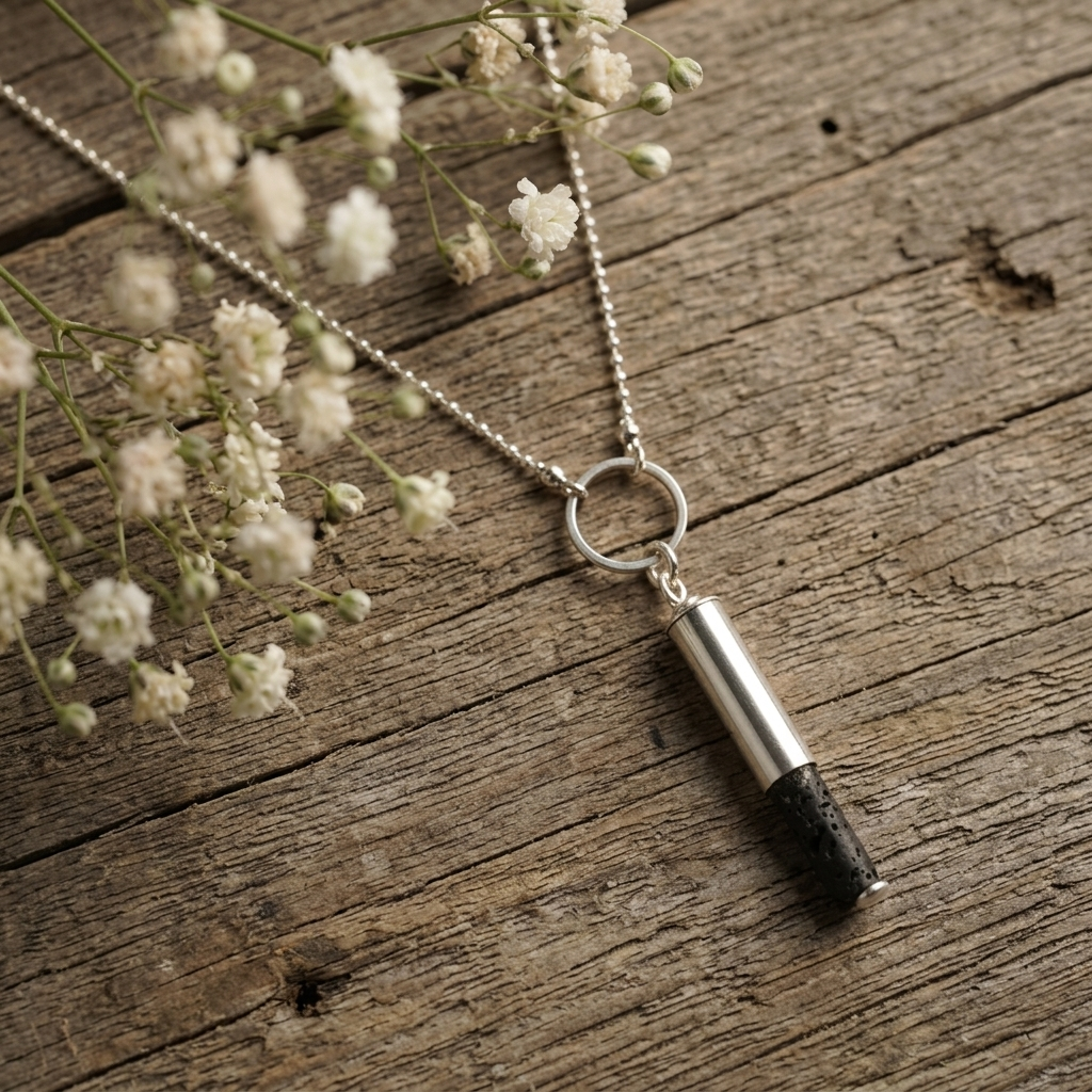 Minimalistyczny naszyjnik 925 z lawą wulkaniczną – nowoczesny design - obrazek 6